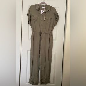 Linen Jumpsuit, Olive Green